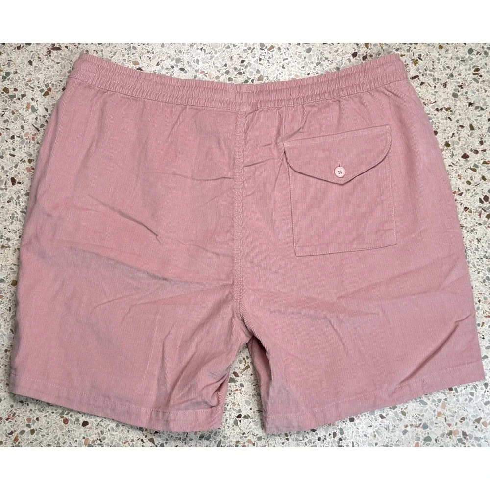 Onia Men's Pink  Drawstring Waist Corduroy Pattern Shorts Size XXL‎